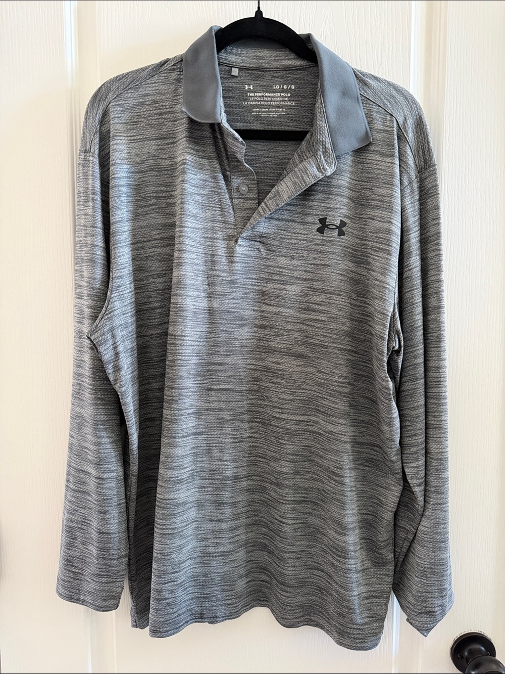 Under Armour Men's Grey Heather Long Sleeve Polo